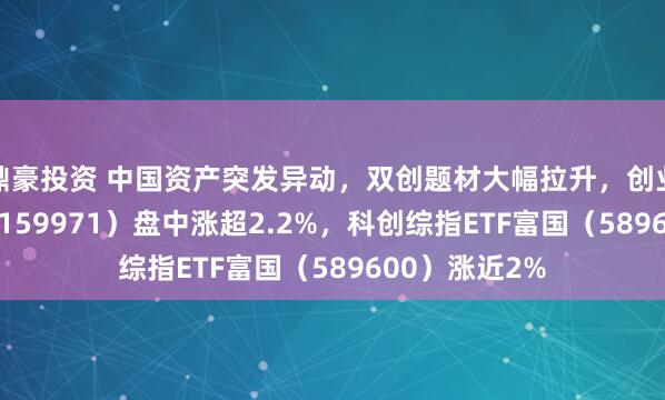 鼎豪投资 中国资产突发异动，双创题材大幅拉升，创业板ETF富国（159971）盘中涨超2.2%，科创综指ETF富国（589600）涨近2%