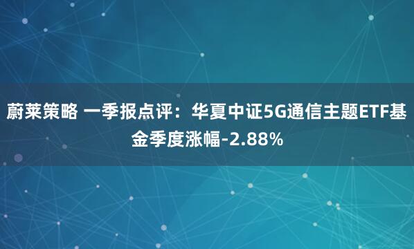 蔚莱策略 一季报点评：华夏中证5G通信主题ETF基金季度涨幅-2.88%